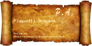 Pimpedli Armand névjegykártya